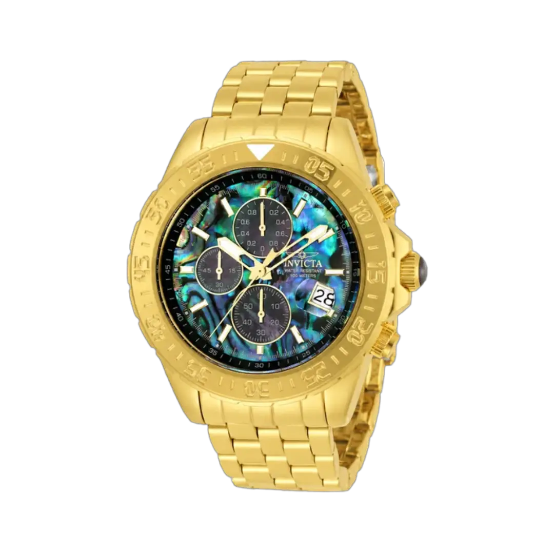 Invicta Aviator Vesparia Men's Watch w/ Abalone Dial - 47mm, Gold (33575)
